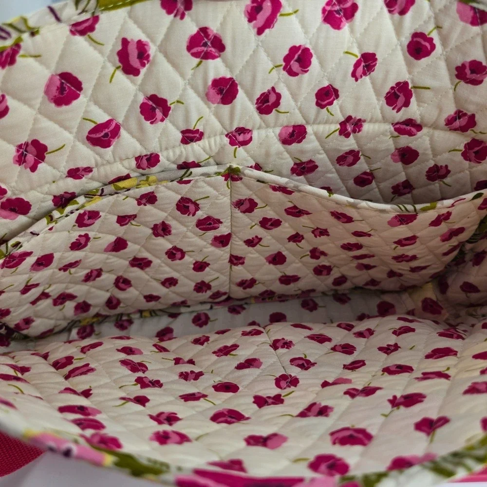 Vera Bradley Make Me Blush Quilted Laptop Messenger Bag Retired 2010 Floral